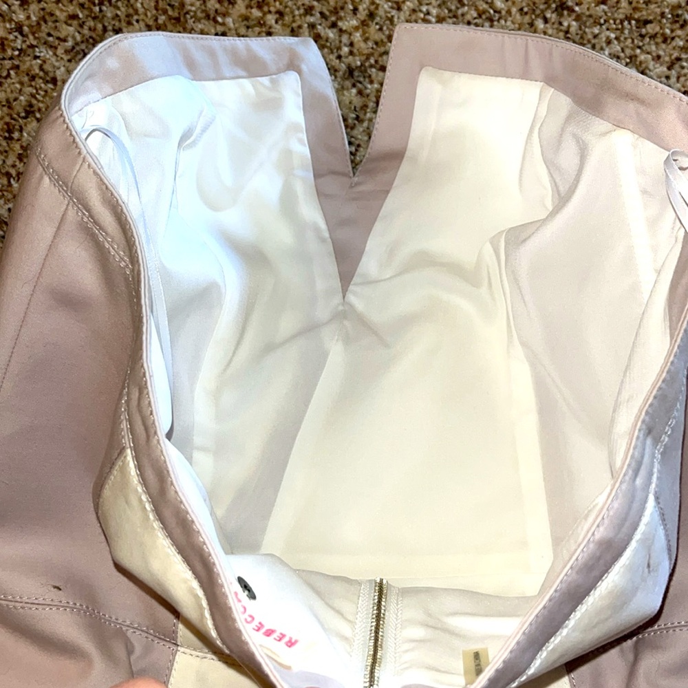 Elegant Rebecca Taylor, Strapless, White and Light Mauve/Purple Dress - Picture 8 of 8